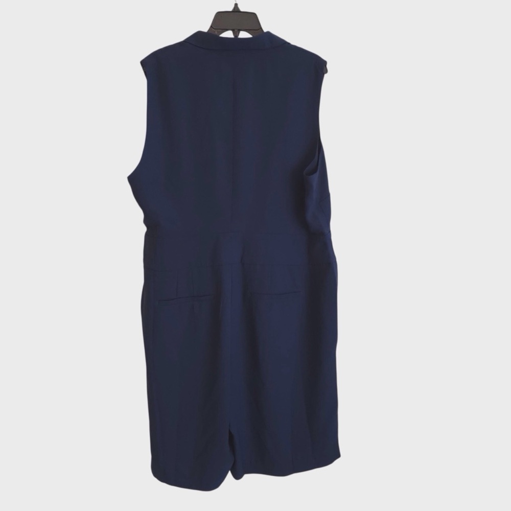 Lauren Ralph Lauren Belted Georgette Sleeveless Romper Blue Size 18W - Picture 4 of 9